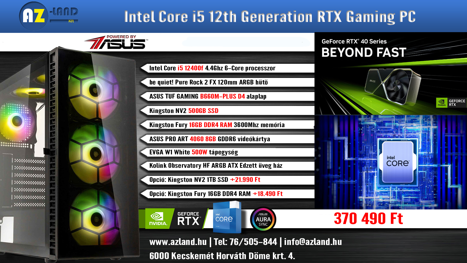 Intel Core i5 12th Generation RTX Gaming PC